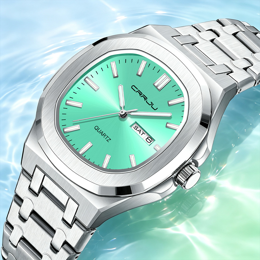 Luxury Watch Top 10 - Мужские кварцевые часы CRRJU 5039, топ-бренд,