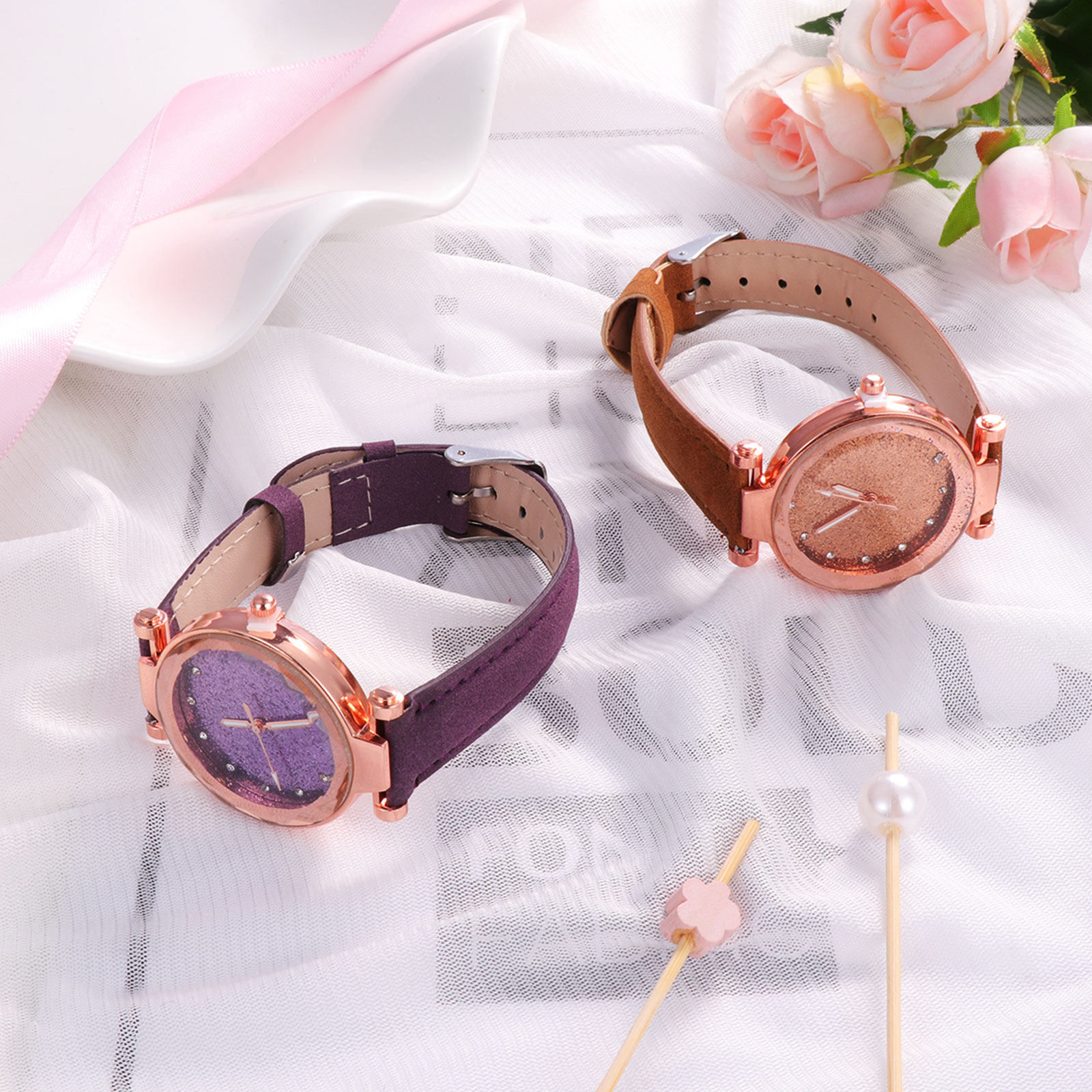 2 шт. женские наручные часы, м – обзор и цена Luxury Watch Gift For Her