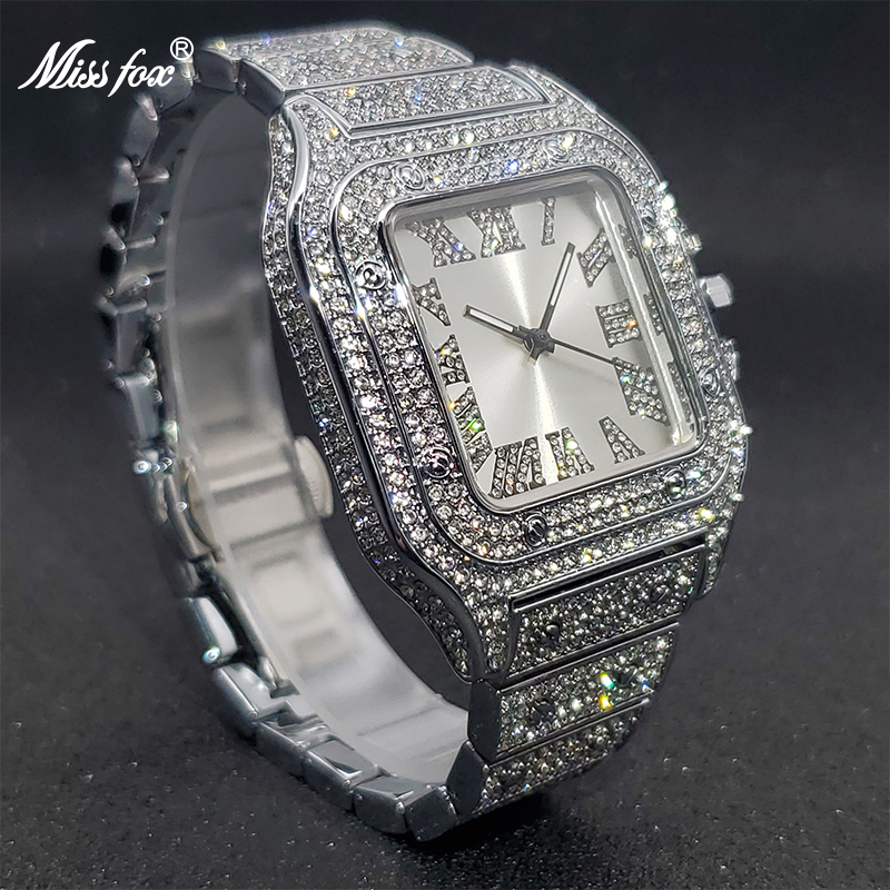 MISSFOX Квадратные часы для му – обзор и цена Luxury Watch Iceberg